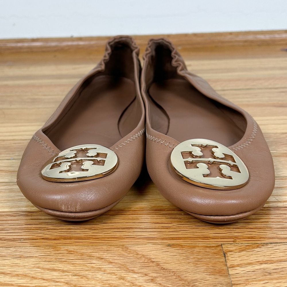 Tory Burch Leather Minnie Travel Ballet Flats - Picture 6 of 8